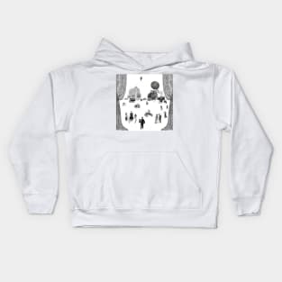City view from a window in 1898 Kids Hoodie